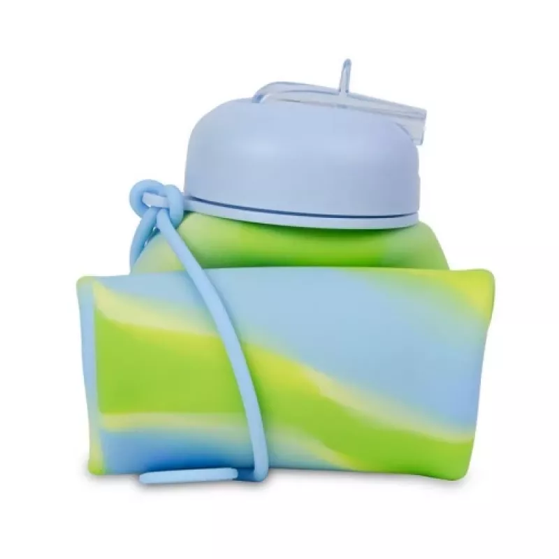 Botella de bebida cool pack Botella de bebida de silicona Z14770 600 ml niña azul