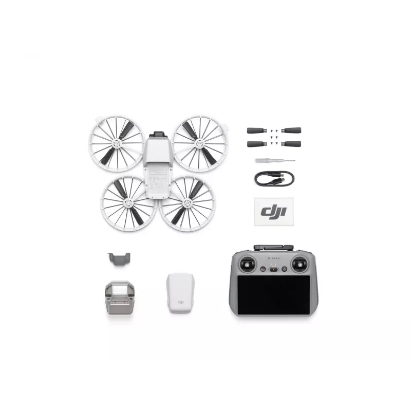 Dron DJI Flip con mando DJI RC 2, 48 MP, 4K HDR (3840x2160), 3110 mAh, 16 m/s, hasta 31 min de vuelo, menos de 249 g, negro/blanco