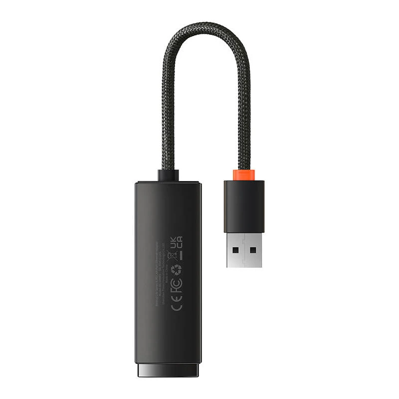 Adaptador de red Baseus Lite Series USB a RJ45, 100Mbit/s (negro)