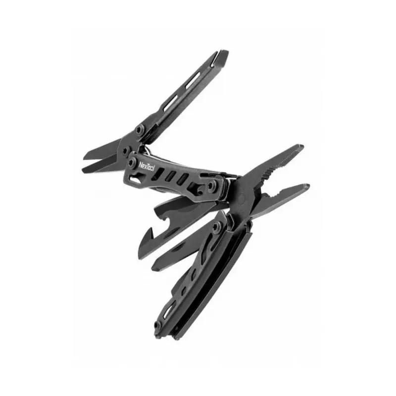 Multitool Nextool Mini FLAGSHIP NE20122 — 10-en-1 multitool compacto de acero inoxidable, negro, 67×27×17 mm, 83 g