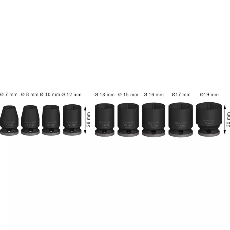 Set de vasos de impacto Bosch 3/8