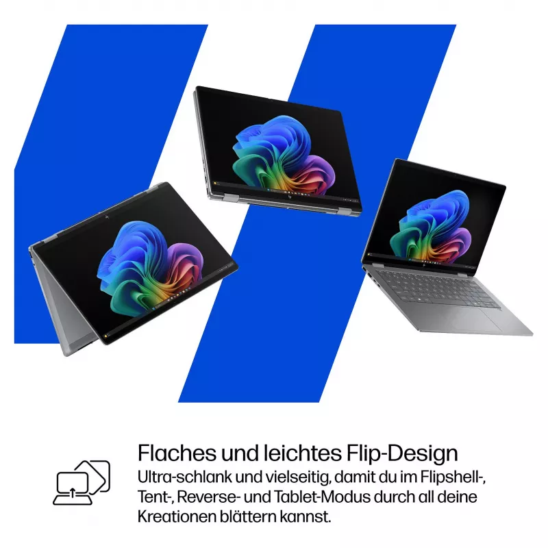 HP OmniBook X Flip 14-fk0076ng AMD Ryzen™ AI 7 350 portátil Next Gen AI 35,6 cm (14 inch) — distribución del teclado posiblemente alemán