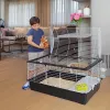 Jaula FERPLAST Casita 100 para conejos y cobayas, metal/plástico, 960×570×560 mm, topo/blanco