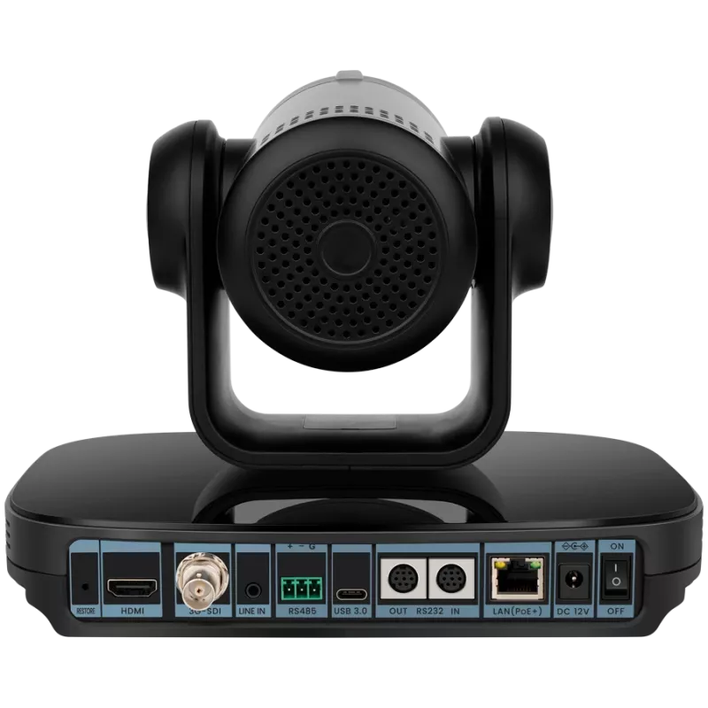 Cámara PTZ 4K para videoconferencia Prestigio Alpha — 4K UHD, 8,4 MP, PTZ, IA, PoE, HDMI 2.0/USB 3.0/RJ45/3G-SDI (sin micrófono)