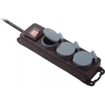 Alargador de corriente Bachmann 349.045 1,5 m 3 tomas de corriente para exterior Negro Azul