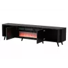 Mueble TV Cama Meble Volare 200 x 39 x 49 cm, negro/san sebastian con chimenea