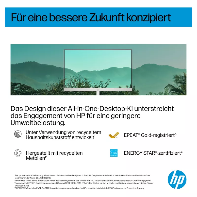 HP AI 27-cr2275ng - All-in-One (solución completa) - Core Ultra 7 255U - RAM 16 GB - SSD 512 GB - NVMe - Intel Graphics - 1GbE, Bluetooth 5.3, Wi-Fi 6 - WLAN: 802.11a/b/g/n/ac/ax