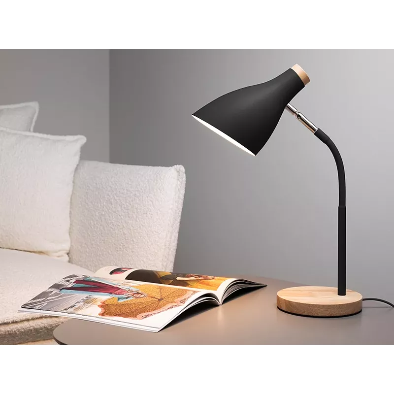 Lámpara de mesa TRACER TRAOSW47237 Scandi negra LED brillo ajustable, brazo ajustable