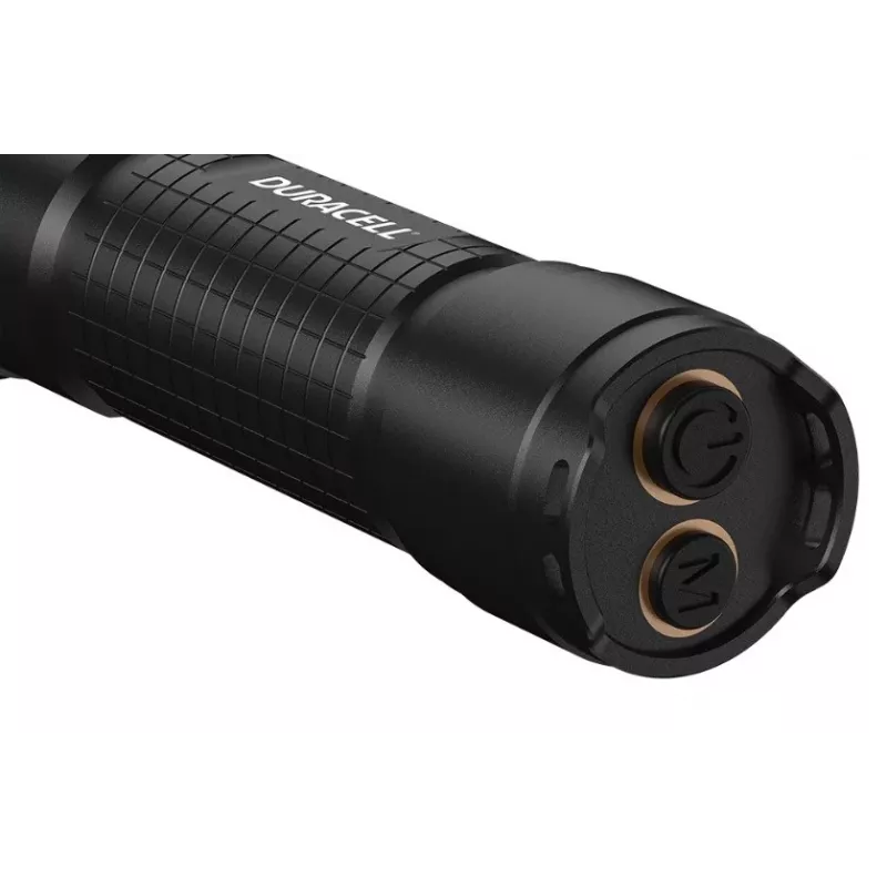 Linterna Duracell DF2500R — negra, linterna de mano recargable