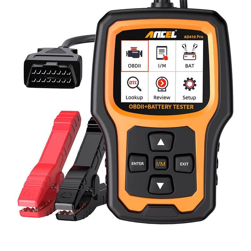 Escáner de diagnóstico 2en1 OBD2 y comprobador de batería Ancel AD410 PRO