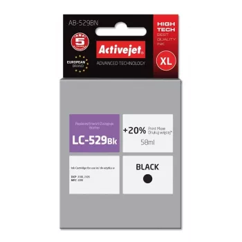 Activejet AB-529BN Tinta (sustituto de Brother LC529BK; Supreme; 58 ml; negro)