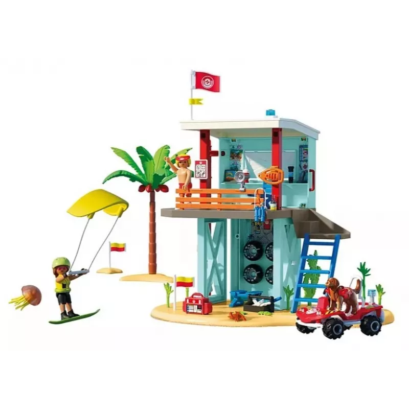 Set de juego PLAYMOBIL Torre de rescate y buggy de playa 71903 – set de juego con torre y buggy