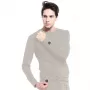 Blusa Glovii GJ1GXL gris manga larga elastano poliéster