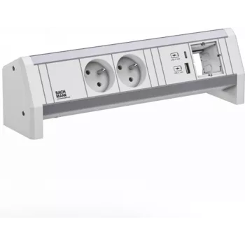 Regleta de enchufes Bachmann DESK 2xUTE Modelo 902.0298 — Distribución de corriente de escritorio con 2 tomas UTE