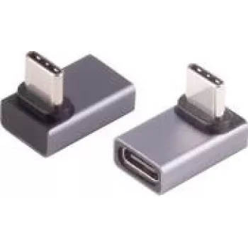 ShiverPeaks BS13-60002 adaptador USB4 USB-C macho a USB-C hembra, acodado 90° arriba/abajo