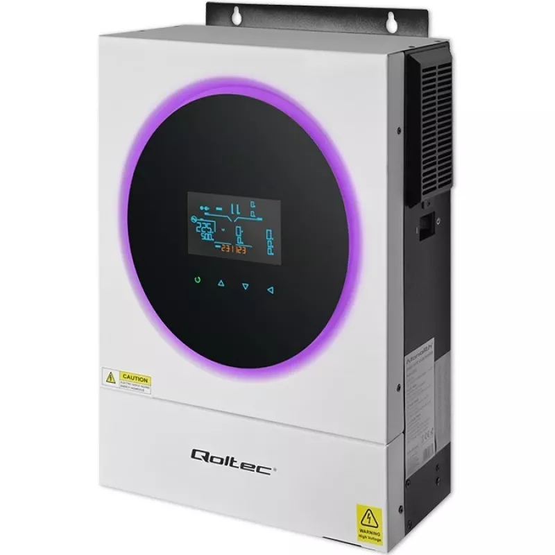 Qoltec, Convertidor de tensión, Inversor solar híbrido Off-Grid 4kVA 4kW 120A MPPT LCD Wi-Fi BMS Senoidal