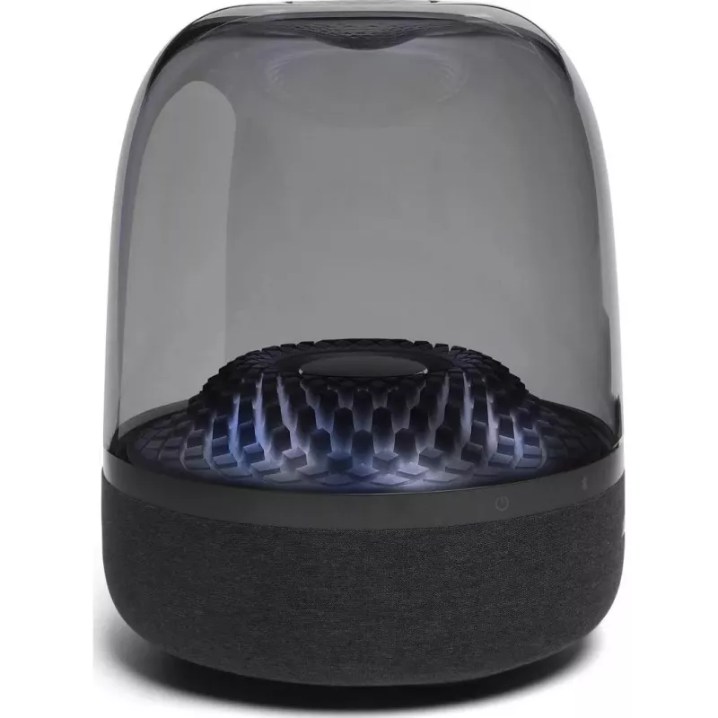 Altavoz portátil inalámbrico Harman/Kardon Aura Studio 4 — 100 W, 3 altavoces, 45–20000 Hz, negro/transparente