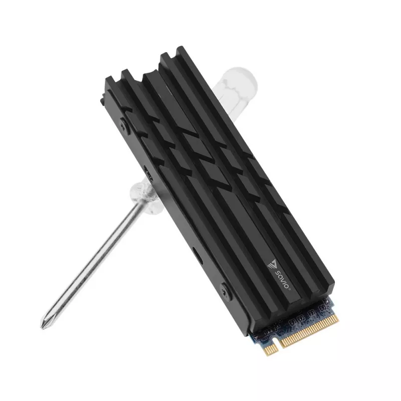 SAVIO AK-60 disipador para unidades M.2 NVMe 2280, negro