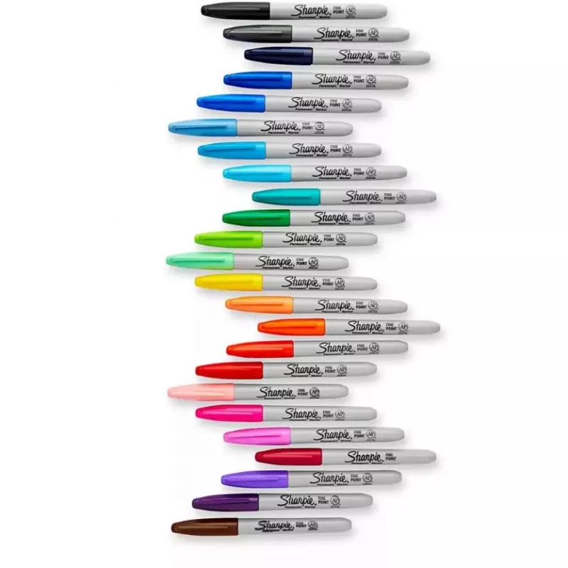 Sharpie Fine Point Rotulador permanente, negro, 12 unidades