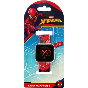 Reloj de pulsera LED con calendario Spiderman
