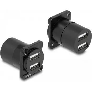 Módulo D-Type DeLOCK USB 2.0 Type-A 2 x conector hembra a 2 x conector hembra