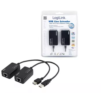 Extensor de línea USB LogiLink® UA0021D vía CAT5/6 hasta 60 m
