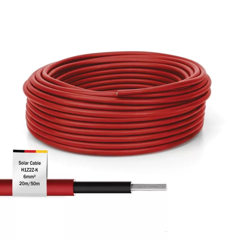Cable Digitus DK-SCIC6R-0200 20m 6mm² rojo resistente a los rayos UV 1500V DC