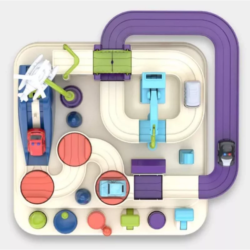 Set de pista de carreras de juguete Extralink TOYS — set de coche inteligente, piezas de pista modulares, vehículos a pilas