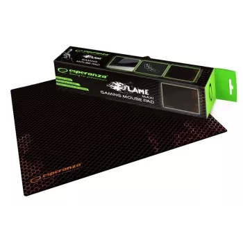 Alfombrilla para ratón gaming ESPERANZA EGP103R — tela, 400×300 mm, 3 mm de grosor, superficie estampada, base antideslizante, negra