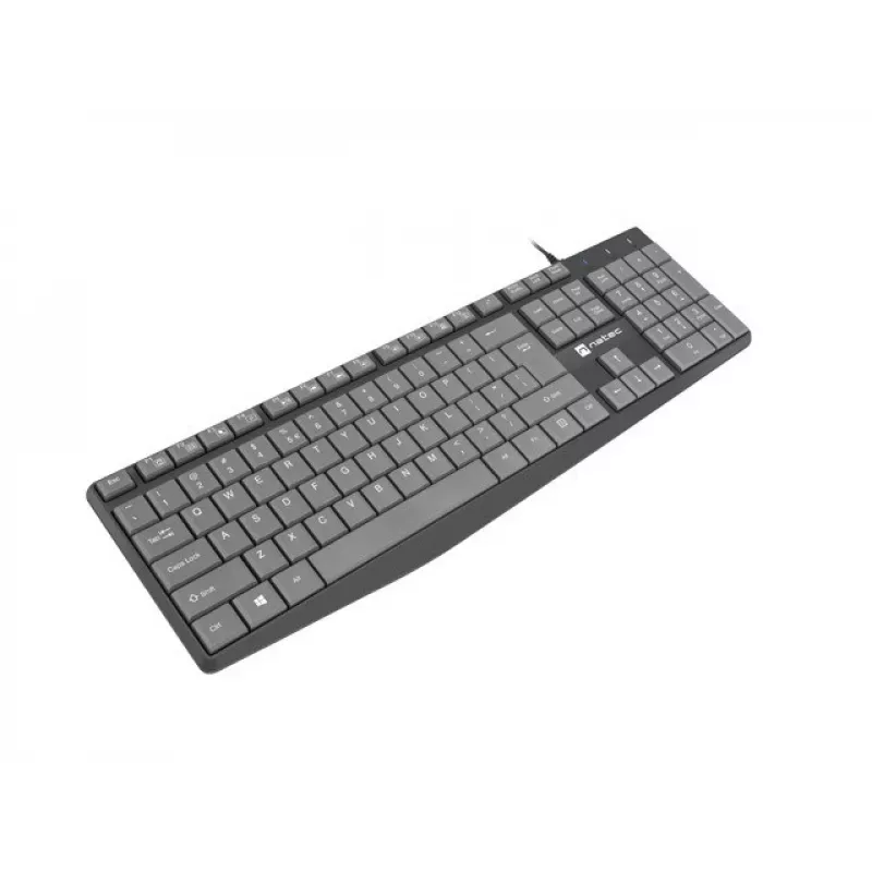 Teclado cableado de tamaño completo NATEC NKL-1507 USB QWERTY US International gris/negro, 105 teclas, teclado numérico