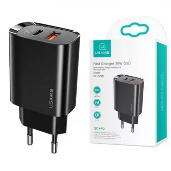 Cargador usams T35 20W PD3 USB-C a USB adaptador de carga rápida