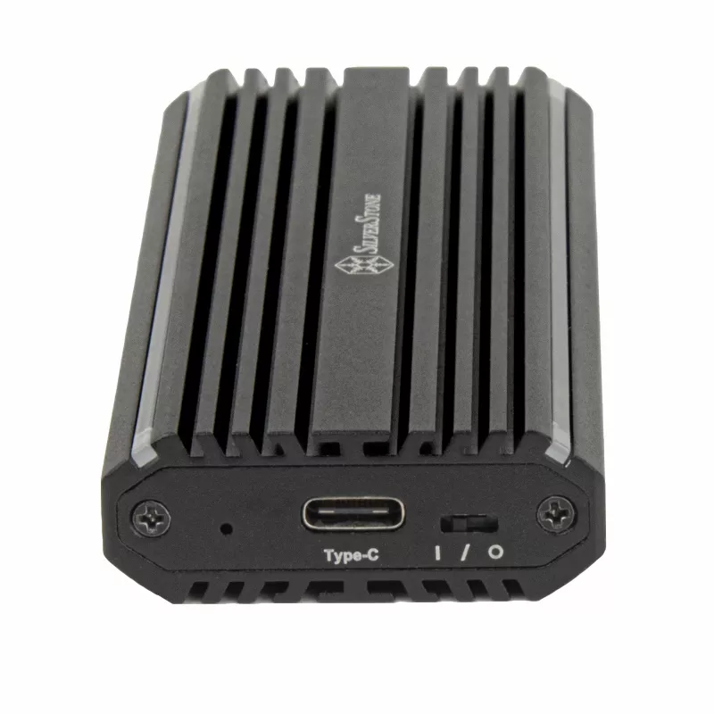 Carcasa para SSD M.2 SilverStone SST-MS13, USB 3.2 Gen 2, pantalla de estado RGB LED, negra