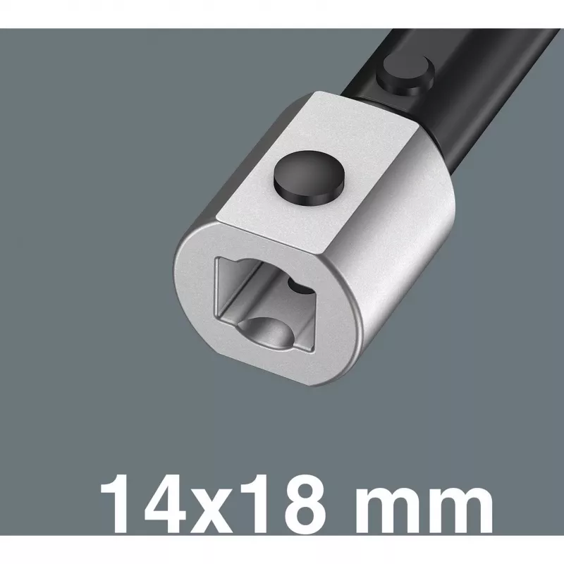 Llave dinamométrica Wera Click-Torque X 7 con mango negro-verde, cuadradillo 14x18 mm
