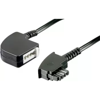 Cable alargador de teléfono (analógico) Basetech [1x conector macho TAE-F - 1x conector hembra TAE-F] 6,00 m negro (BT-1602117)