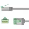 Goobay Cable de red CAT 8.1 ultraflexible Slimline U/FTP gris - conector extra corto 99,9% (74345)