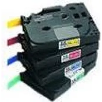 Brother cinta de etiquetar laminada brillante – 12 mm, negro/amarillo cinta de etiquetas TZ