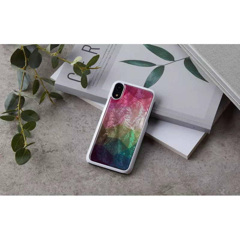 Funda para móvil iKins para iPhone XR – diseño de flores acuáticas, blanca