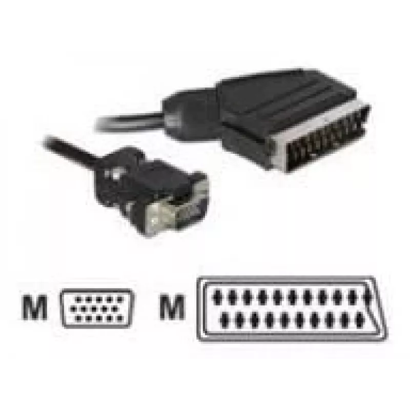 Adaptador de cable de vídeo DeLOCK 65028 SCART (21 pines) a VGA (D-Sub) 2 m