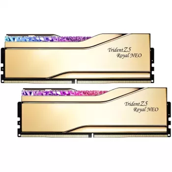 DIMM 32 GB DDR5-8000 (2x 16 GB) Dual-Kit, memoria RAM dorada, F5-8000J3848H16GX2-TR5NG, Trident Z5 Royal Neo, AMD EXPO