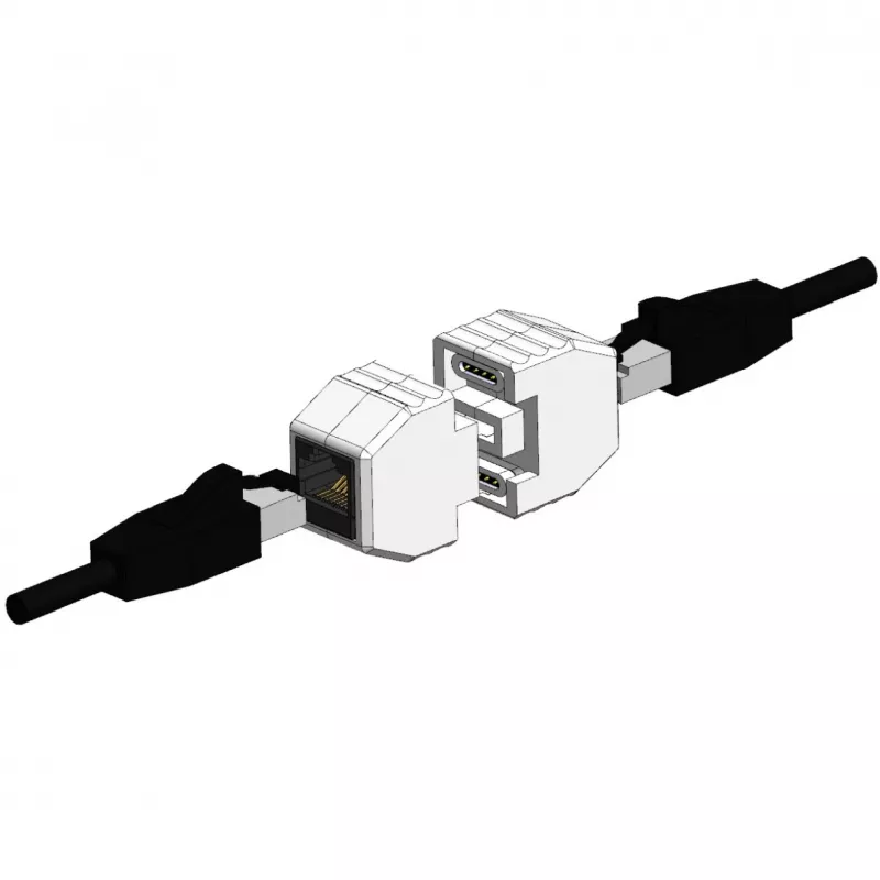Acoplador RJ45 ALLNET TP-TP CAT6A 8 polos magnético compatible con PoE 10G