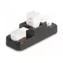 DeLOCK Keystone LSA set RJ45 RJ11 Cat.6 negro soporte con clip