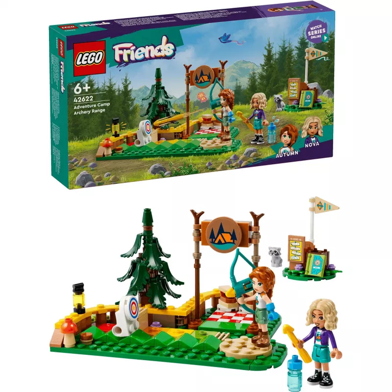 LEGO Friends Campamento de aventura de tiro con arco 42622 — 157 piezas, 2 minifiguras, edad 6+