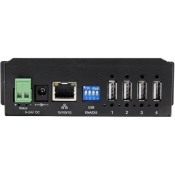 Exsys Ethernet GLAN 1x to 4x USB2.0 4-Port Device Server fuente de alimentación incluida 15KV - set de cables/adaptadores - Digital/Data