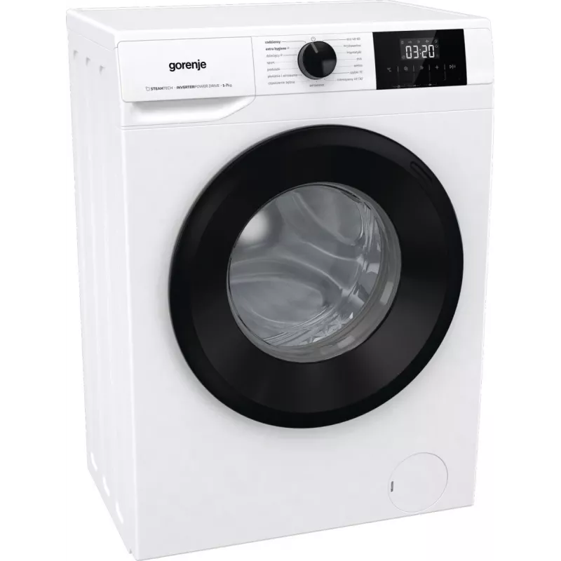 Lavadora independiente Gorenje W3NGPI72SBS, 7 kg, 1200 rpm, motor inverter, vapor, 15 programas, Blanco