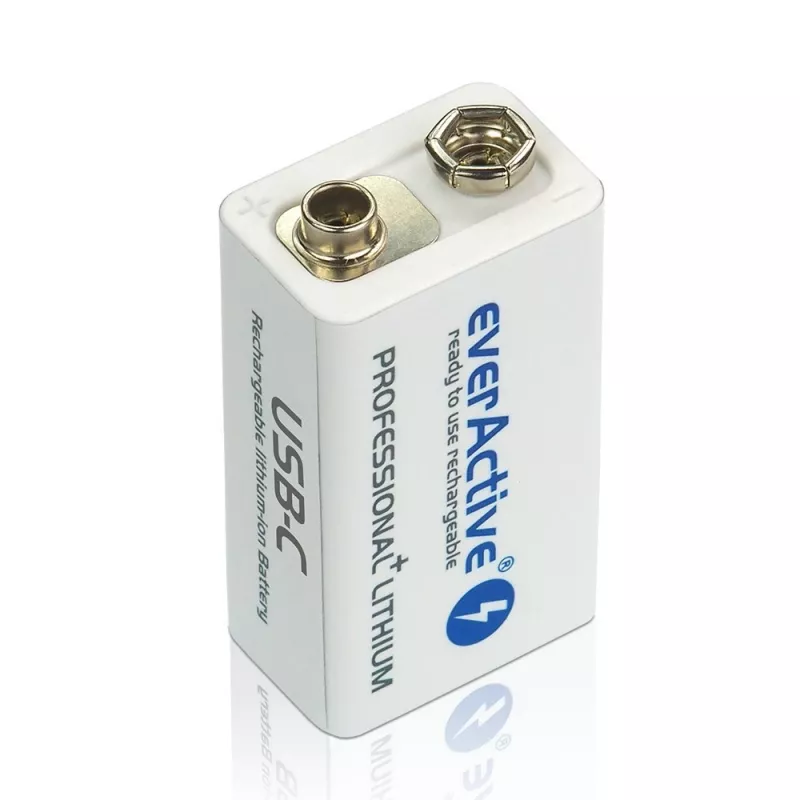 Batería recargable everActive 6F22/9V Li-ion 550 mAh con USB TYPE C