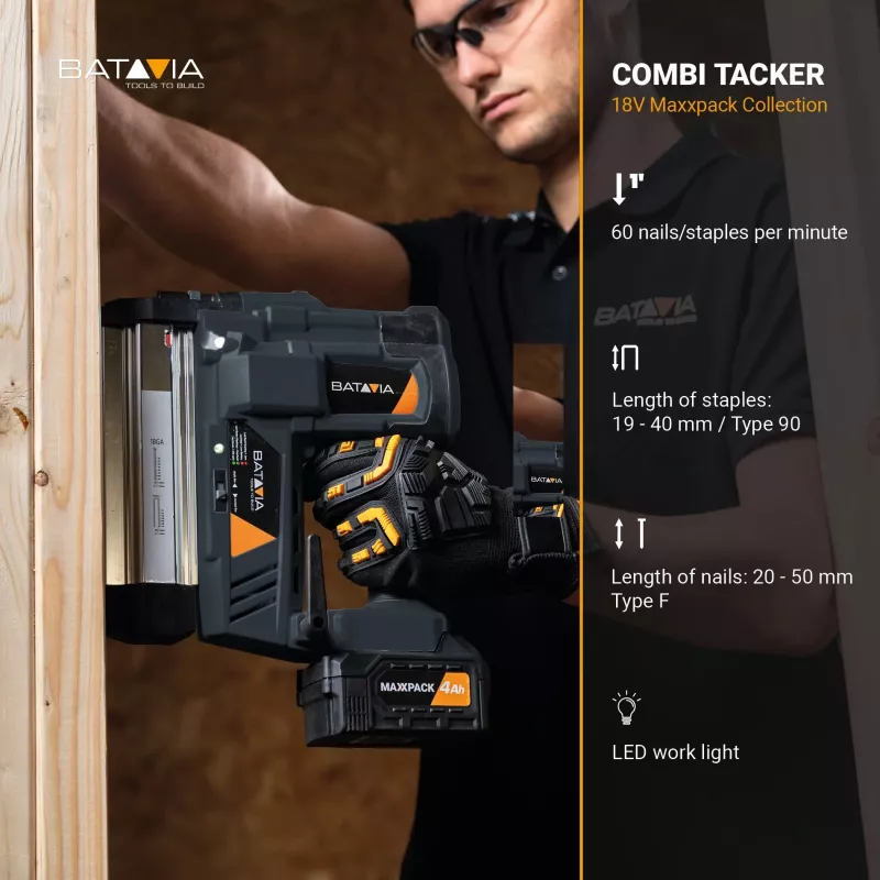 Batavia B.V. | Grapadora combinada 18V - Sin batería ni cargador