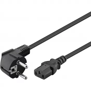 Goobay cable de conexión C13 > conector schuko (negro, 1,5 metros, conector acodado)