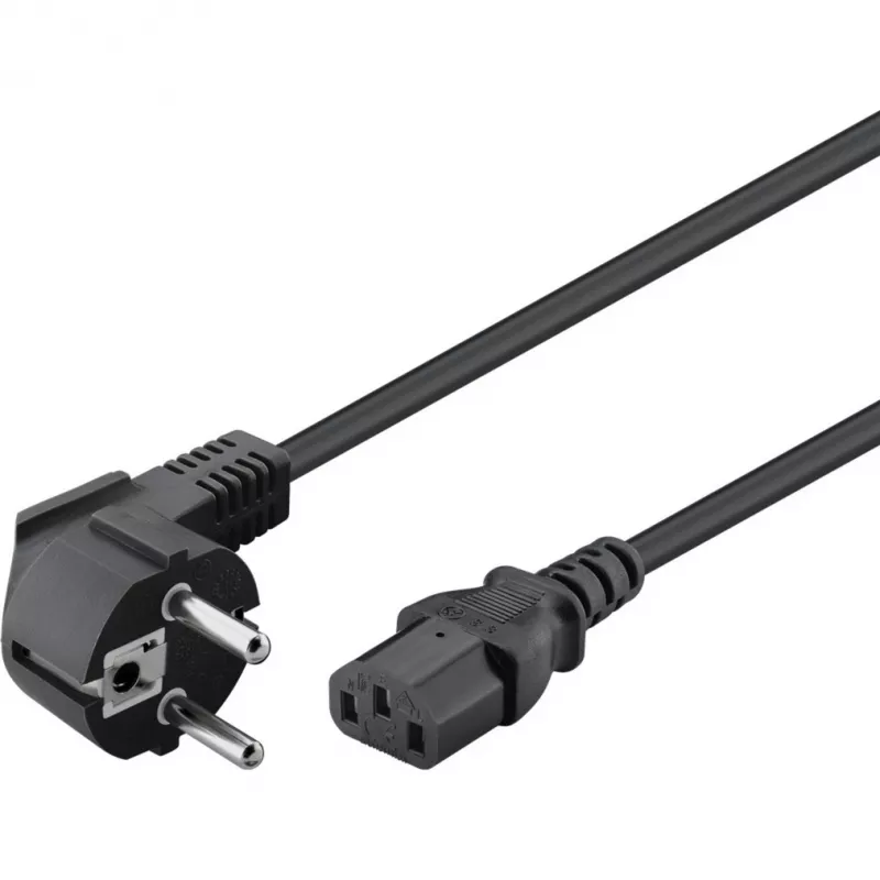 Goobay cable de conexión C13 > conector schuko (negro, 1,5 metros, conector acodado)