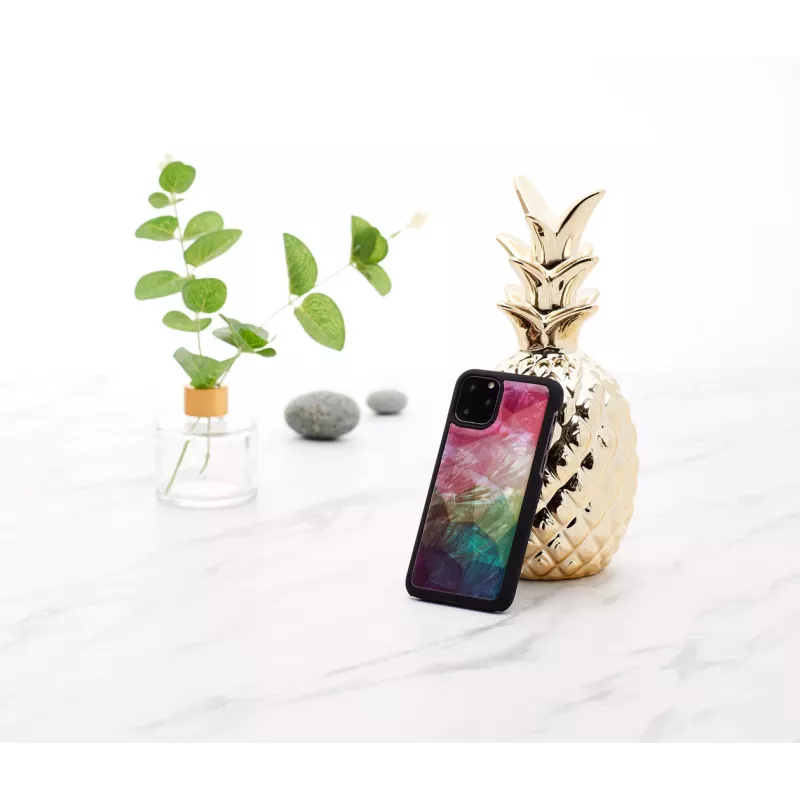 Funda protectora para smartphone iKins para iPhone 11 Pro con diseño de flores acuáticas, negra