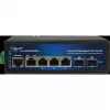 Switch PoE industrial ALLNET ALL-SGI8106PMJ-BT — 6 puertos (4 PoE+), carcasa metálica robusta